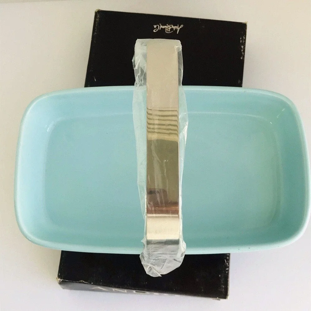 NIB Vintage Andre Richard Towel Holder In Blue With SS Handle Made Japan RARE
